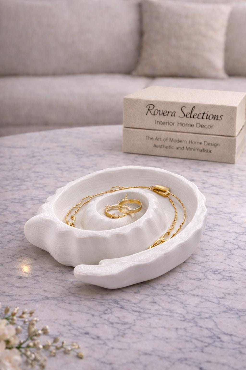 Minimalist Shell Jewelry Dish | Seashell Ring Holder | Modern Jewellery Tray | Ocean Inspired Decor | Gift for Her