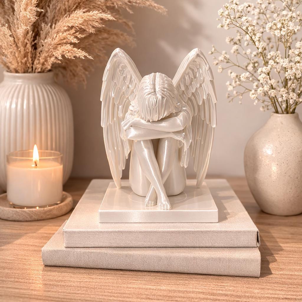 Angel Statue Memorial Gift | Guardian Angel Figurine | Sympathy Gift for Loss | Remembrance Angel Decor | Angel Sculpture Home Decor