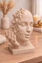 Modern Abstract Face Sculpture | Minimalist Woman Head Statue with Hand | Contemporary Art Decor | Unique Home Accent | Housewarming Gift