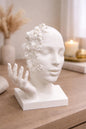 Modern Abstract Face Sculpture | Minimalist Woman Head Statue with Hand | Contemporary Art Decor | Unique Home Accent | Housewarming Gift