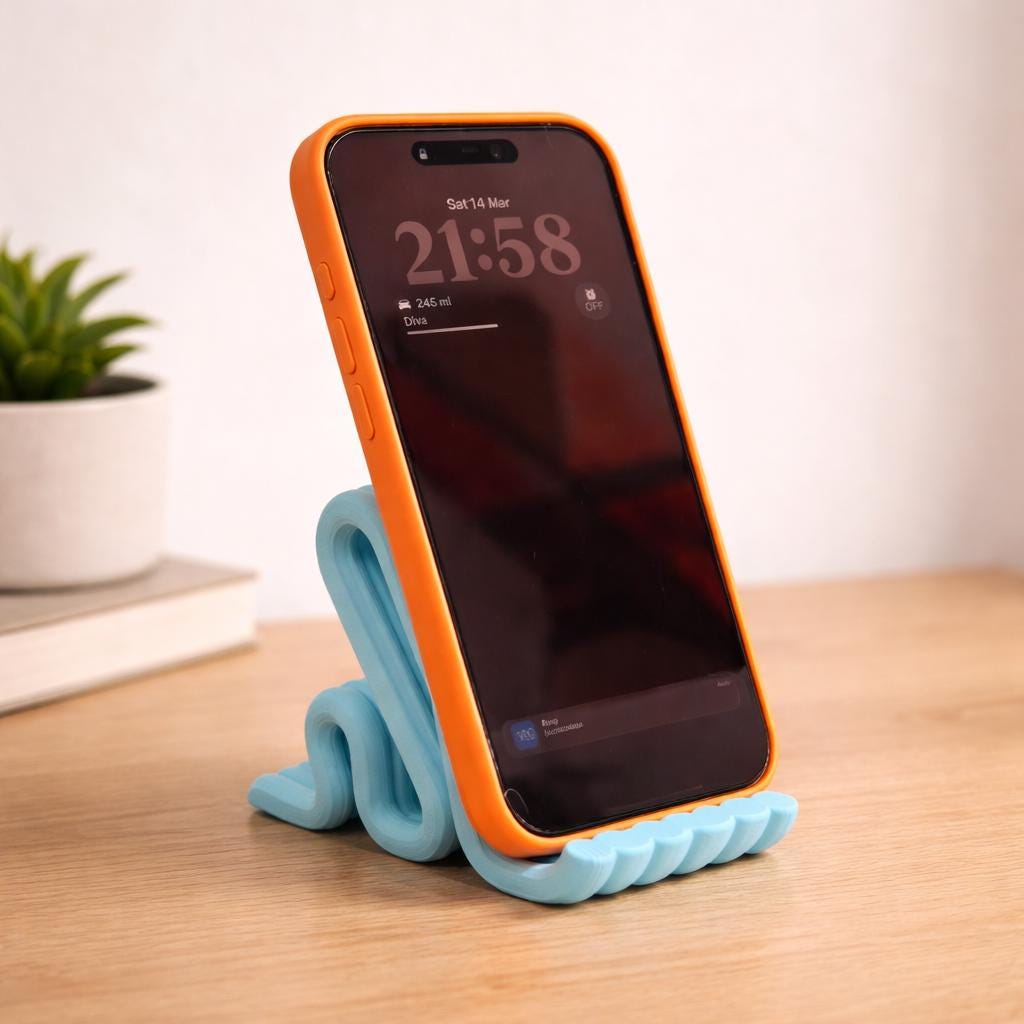 Modern Phone Stand | Desk Phone Holder | Minimalistic iPhone Stand | Smartphone Holder for Nightstand, Office or Bedside