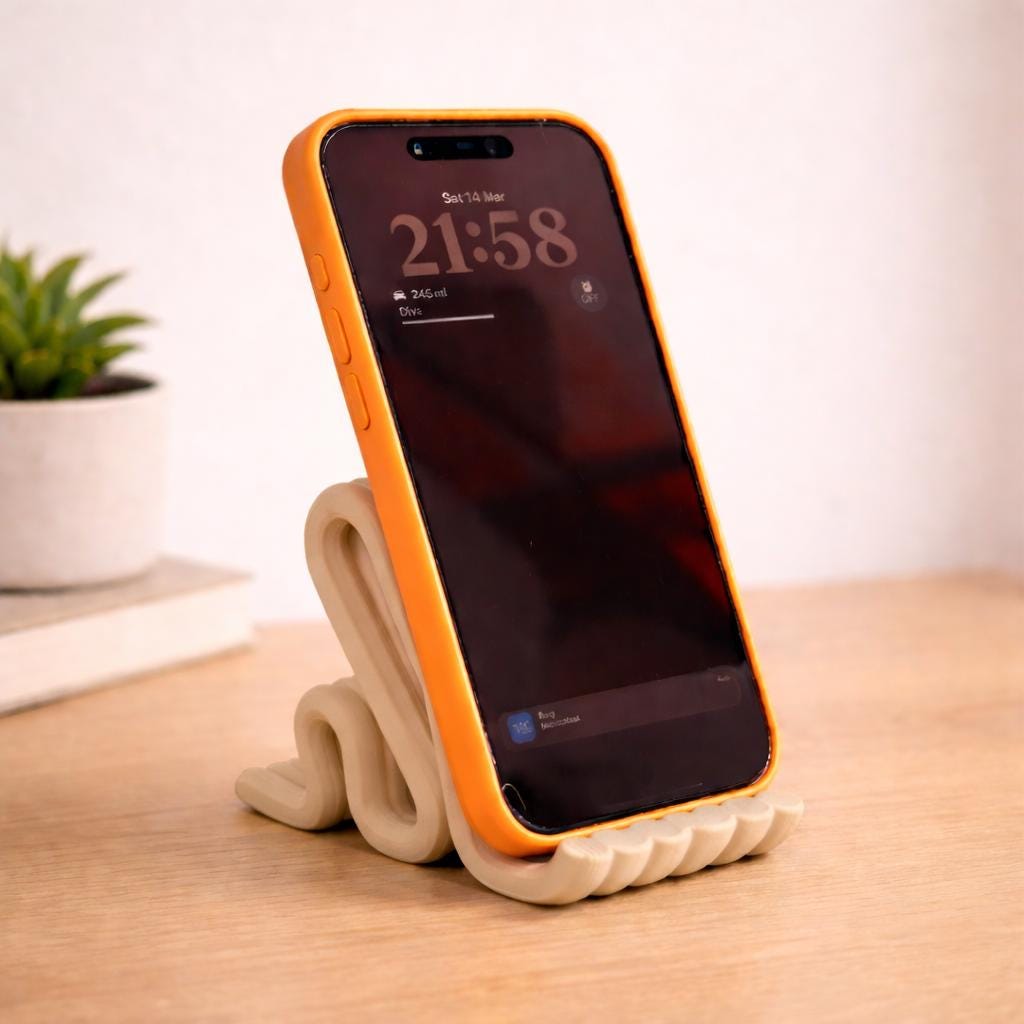 Modern Phone Stand | Desk Phone Holder | Minimalistic iPhone Stand | Smartphone Holder for Nightstand, Office or Bedside