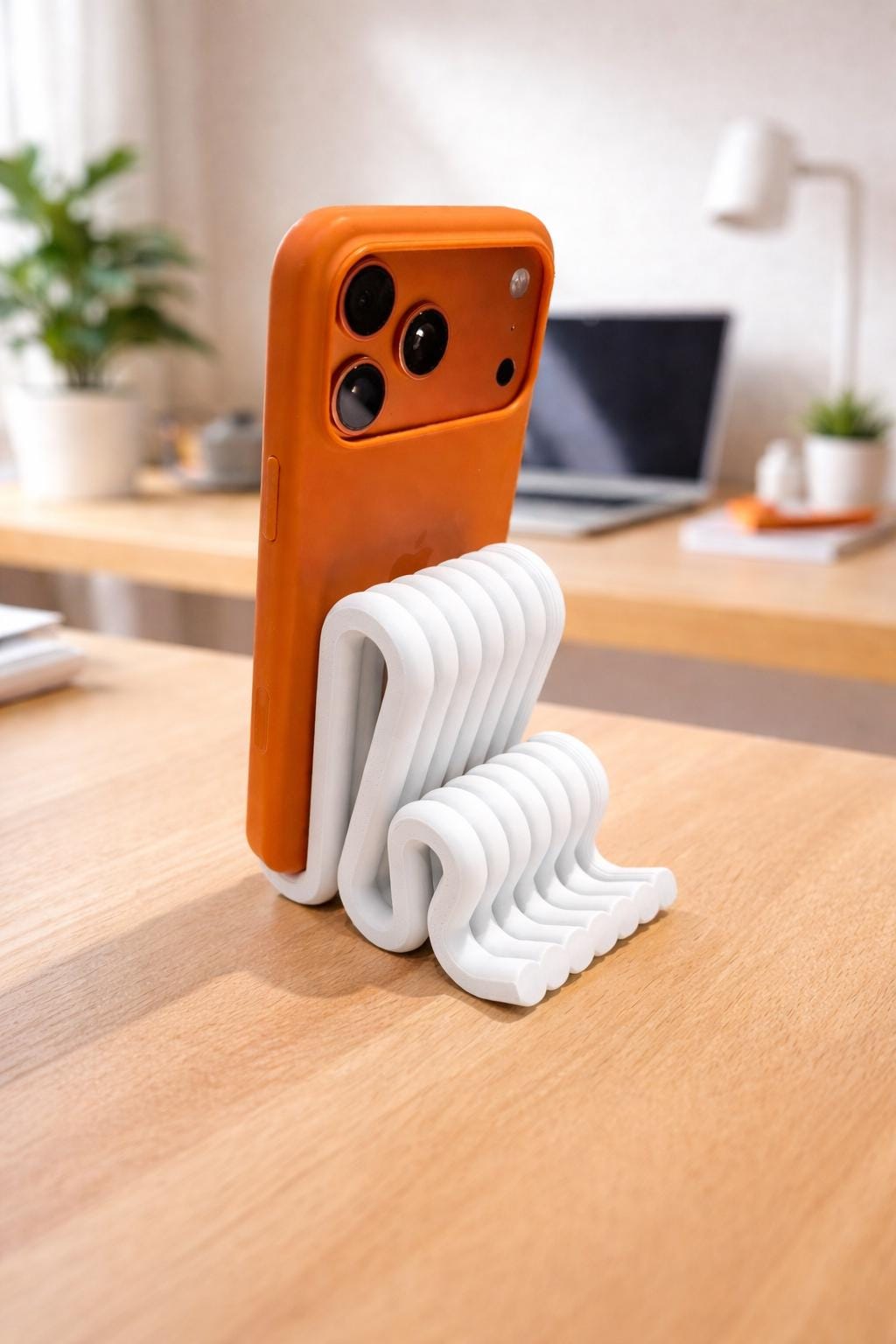 Modern Phone Stand | Desk Phone Holder | Minimalistic iPhone Stand | Smartphone Holder for Nightstand, Office or Bedside