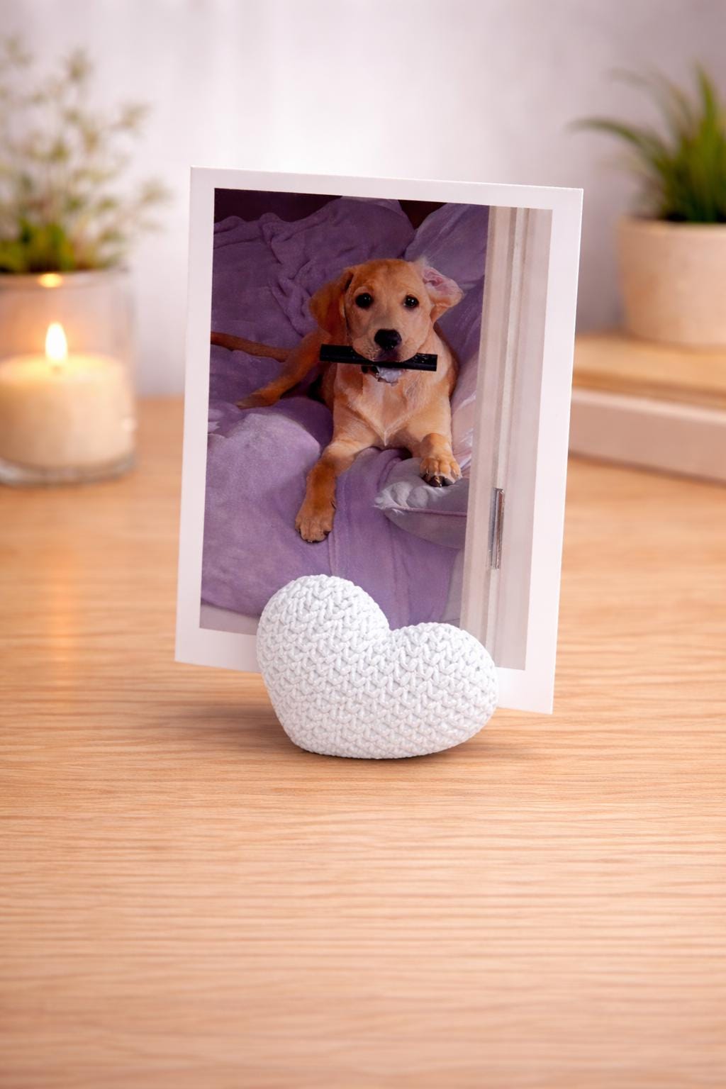 Heart Photo Holder | Picture Stand for Desk | Wedding and Couple Gift | Modern Display for Home Decor