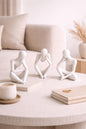 Set of 3 Thinking Statues | Abstract Thinker Figurines | Modern Minimalist Shelf Decor | Aesthetic Home Office Desk Decor