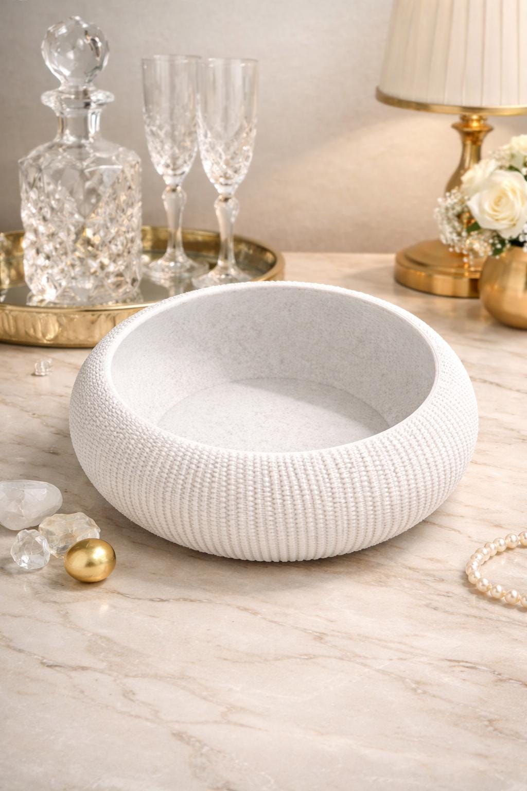 Textured Bowl | Modern Decorative Catchall Bowl | Minimalist Home Decor | Elegant Trinket Dish