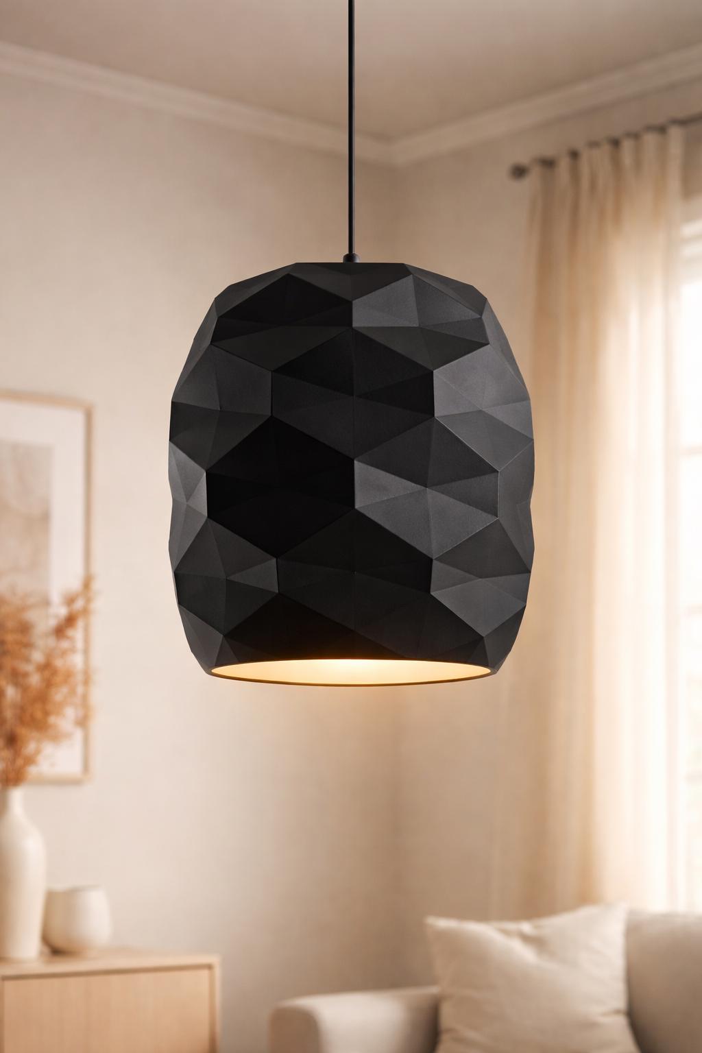 Modern Lampshade | Geometric Light Shade | Minimalist Pendant Shade | Faceted Ceiling Lamp Shade | Contemporary Home Decor