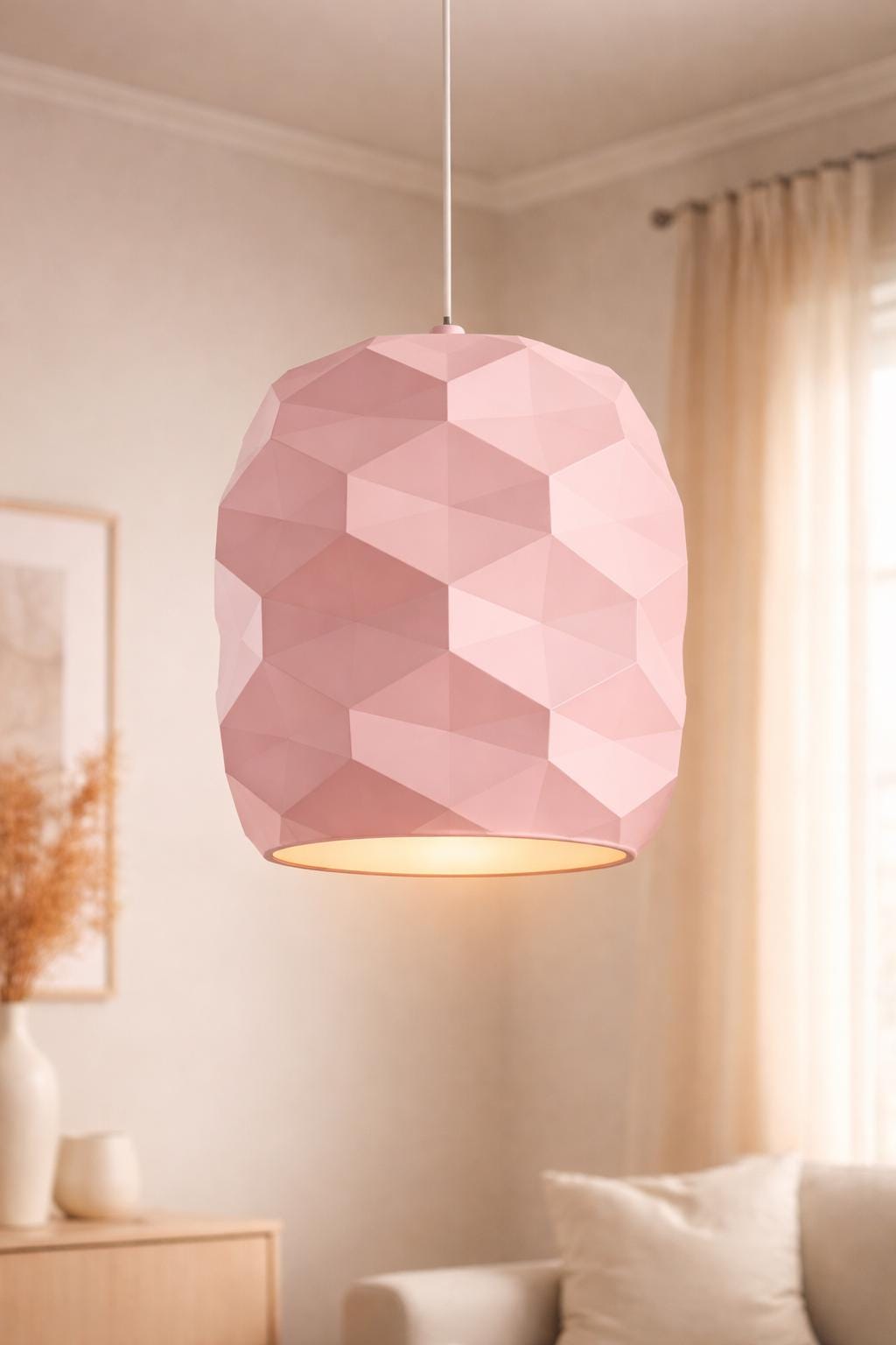 Modern Lampshade | Geometric Light Shade | Minimalist Pendant Shade | Faceted Ceiling Lamp Shade | Contemporary Home Decor