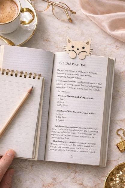 Cat Bookmark | Modern Gift For Book Lover | Minimalist Book Accessory