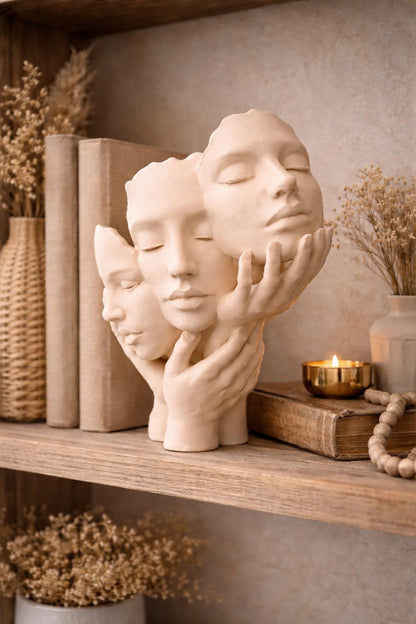 Abstract Face Sculpture Decor | Greek Mythology Inspired Decor | Minimalist Shelf Decor | Modern Home Gift