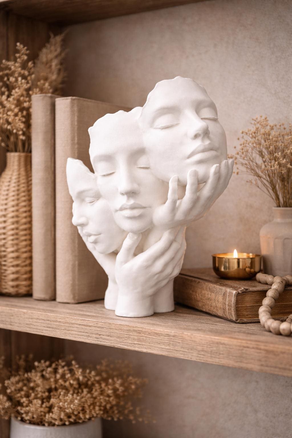 Abstract Face Sculpture Decor | Greek Mythology Inspired Decor | Minimalist Shelf Decor | Modern Home Gift