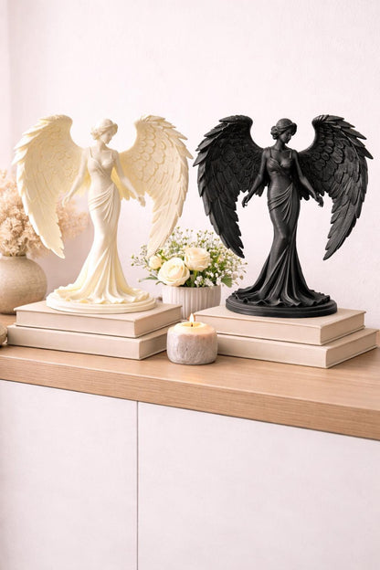 Angel Figurine Statue | Angel Wings Sculpture | Modern Angel Decor | Minimalist Home Accent | Memorial Gift Idea