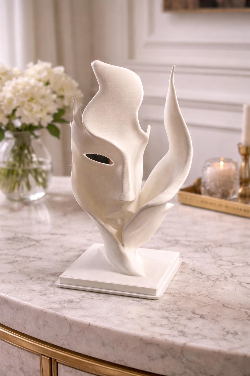 Abstract Face Sculpture | Modern Minimalist Home Decor | Elegant Decorative Ornament | Housewarming Gift