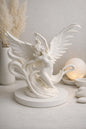 Angel Statue Decor | Winged Angel Sculpture | Heavenly Home Accent | Memorial & Spiritual Gift