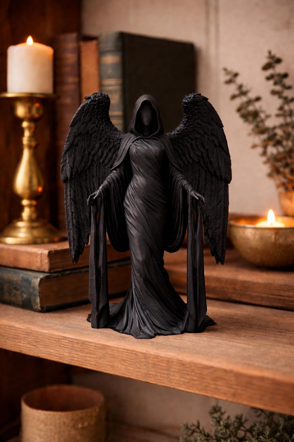 Abstract Statue | Death Angel Figurine | Dark Academia and Mystical Decor | Spiritual Gift
