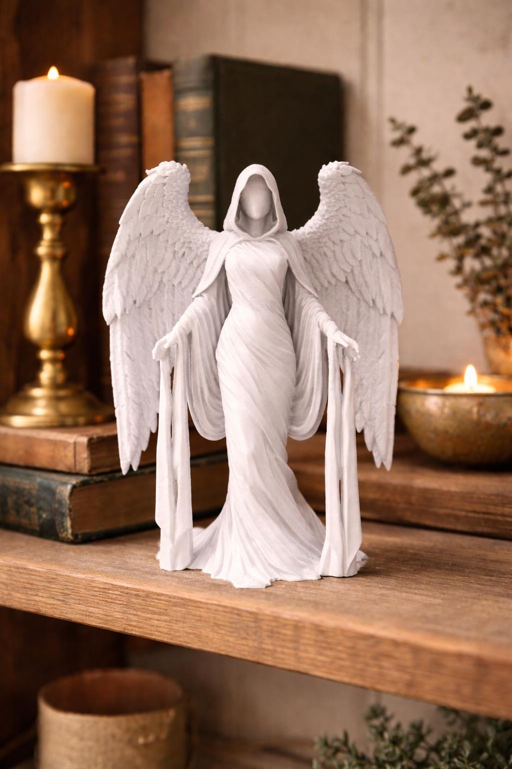 Abstract Statue | Death Angel Figurine | Dark Academia and Mystical Decor | Spiritual Gift