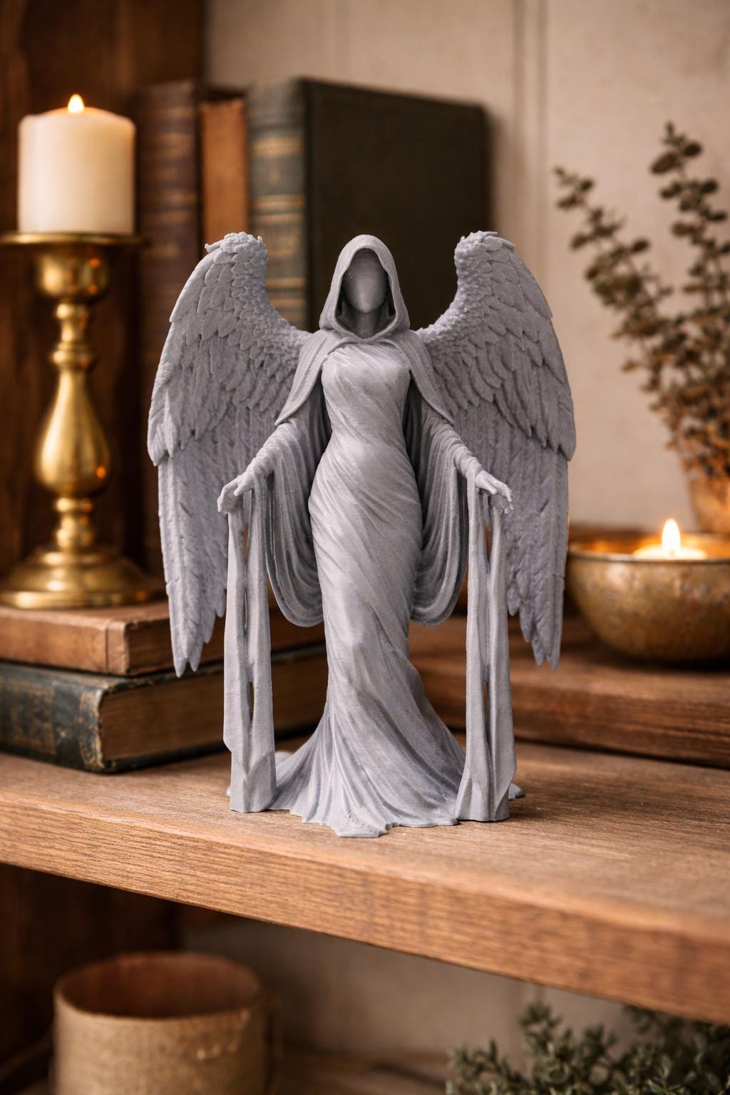 Abstract Statue | Death Angel Figurine | Dark Academia and Mystical Decor | Spiritual Gift