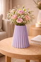 Modern Decorative Vase | Minimalist Ribbed Vase | Housewarming Gift