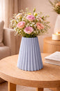 Modern Decorative Vase | Minimalist Ribbed Vase | Housewarming Gift