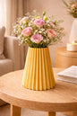 Modern Decorative Vase | Minimalist Ribbed Vase | Housewarming Gift