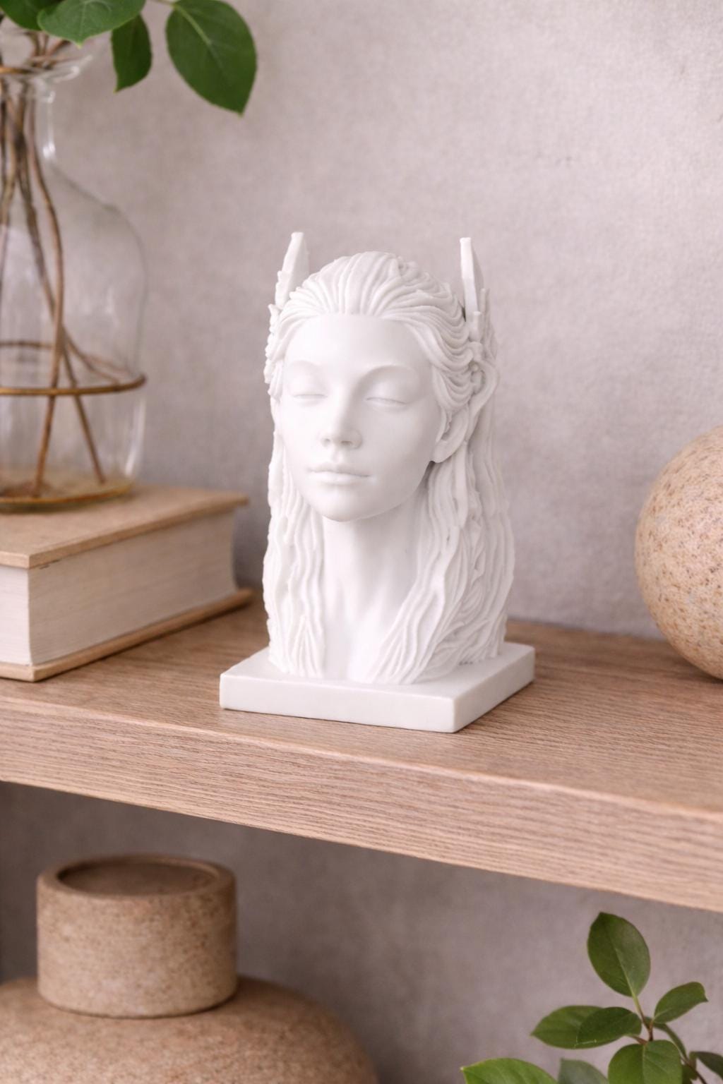 Greek Goddess Statue | Calm Female Sculpture | Modern Home and Shelve Decor | Gift for Her