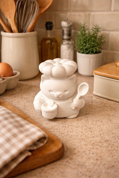 Chef Cat Figurine | Kitchen Decor | Baking Shelf and Table Decor | Kawaii Home Ornament | Gift for Bakers