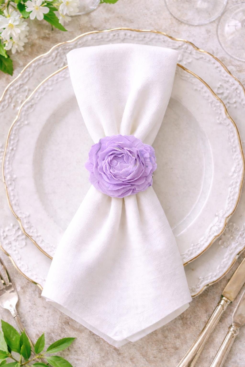 Rose Napkin Ring Holder | Handmade Wedding and Restaurant Table Decor | Floral and Modern Ambient