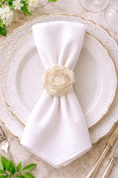Rose Napkin Ring Holder | Handmade Wedding and Restaurant Table Decor | Floral and Modern Ambient