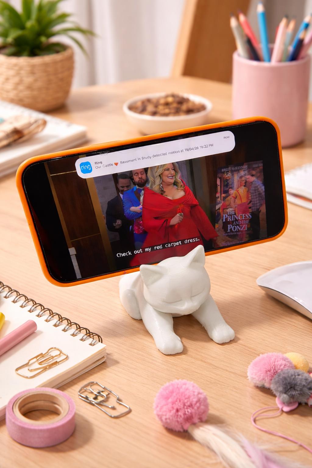 Cat Phone Stand | Desk Phone Holder | Gamer Room Decor | Kids Room and Pet Lover Gift
