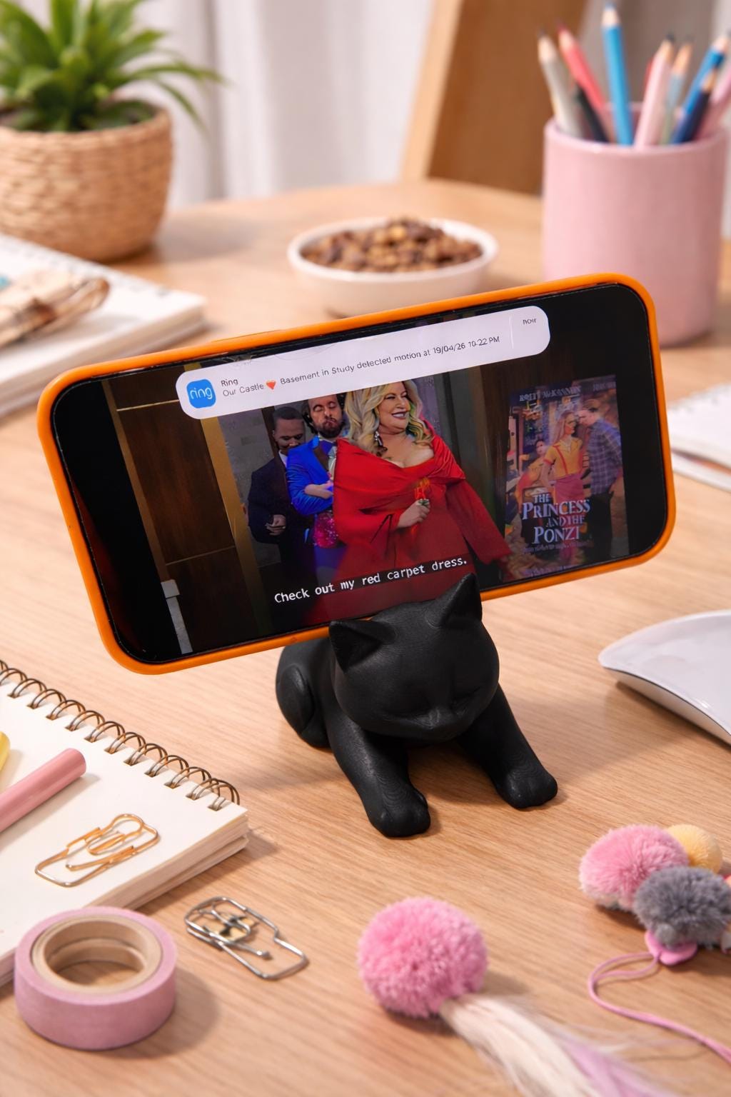 Cat Phone Stand | Desk Phone Holder | Gamer Room Decor | Kids Room and Pet Lover Gift