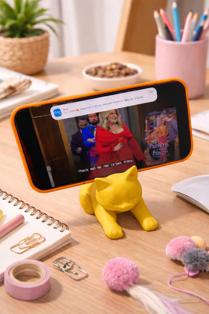 Cat Phone Stand | Desk Phone Holder | Gamer Room Decor | Kids Room and Pet Lover Gift