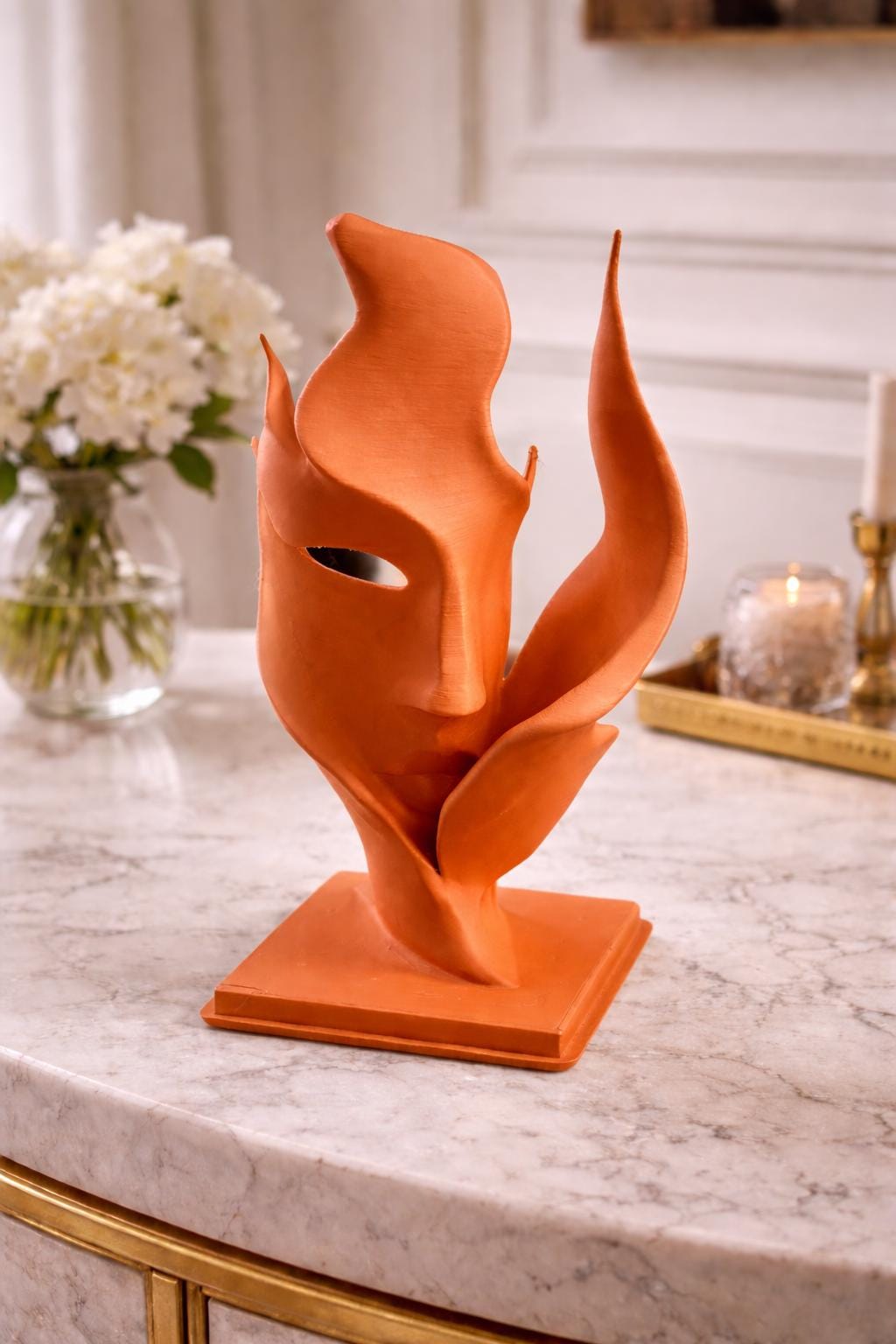 Abstract Face Sculpture | Modern Minimalist Home Decor | Elegant Decorative Ornament | Housewarming Gift