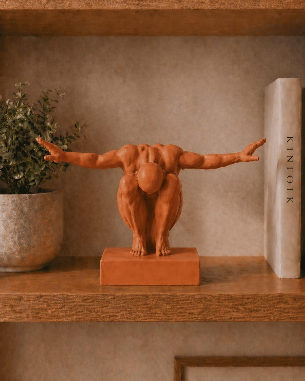 Abstract Male Figure Sculpture | Modern Shelf Decor | Athletic Body Art Gift | Olympic Inspired Diver Statue