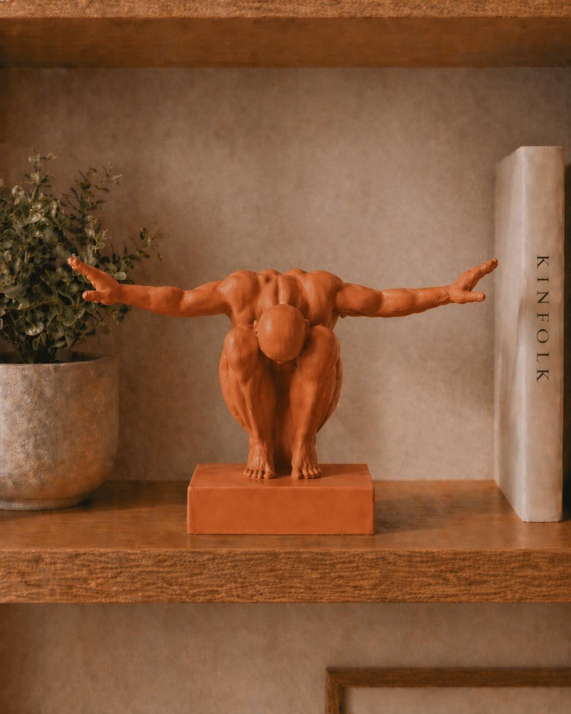 Abstract Male Figure Sculpture | Modern Shelf Decor | Athletic Body Art Gift | Olympic Inspired Diver Statue