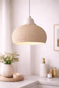 Textured Pendant Lampshade | Modern Ceiling Light Shade | Neutral Hanging Lamp Shade | Minimalist Home Lighting Decor