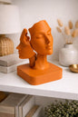 Dual Face Sculpture | Abstract Greek Face Statue | Modern Home and Shelve Decor