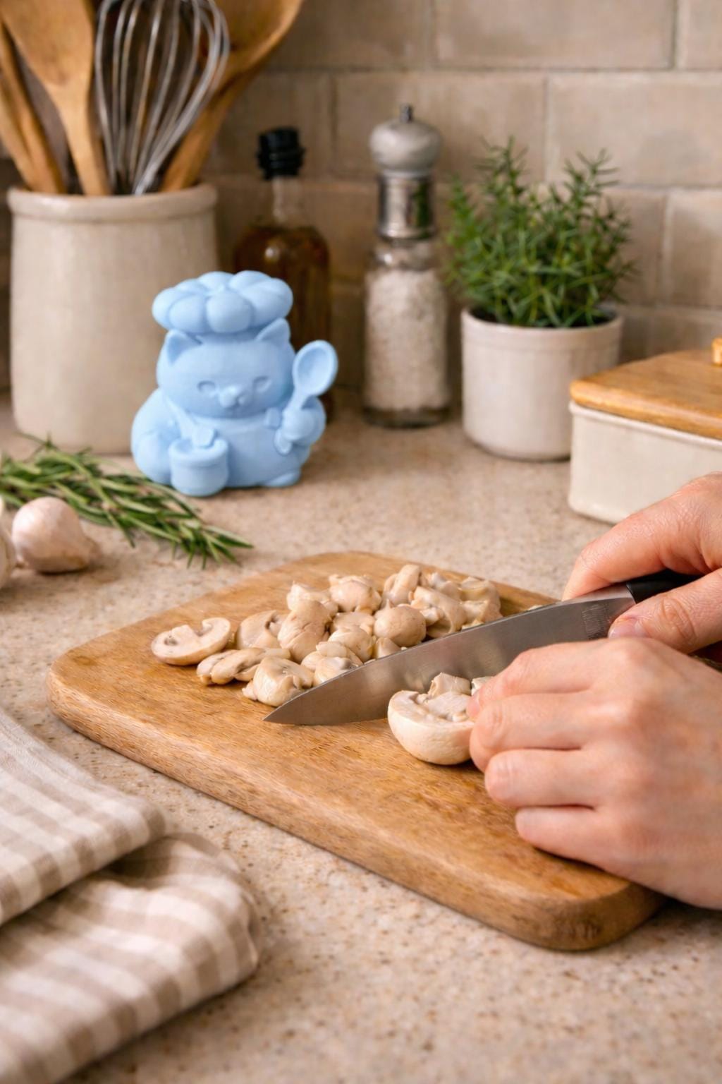 Chef Cat Figurine | Kitchen Decor | Baking Shelf and Table Decor | Kawaii Home Ornament | Gift for Bakers