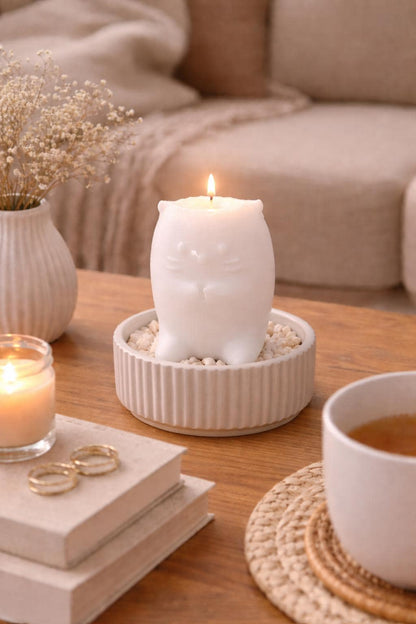 Cat Candle | Soya Wax Animal Candle | Cozy Home Decor | Modern Pet Lover Gift