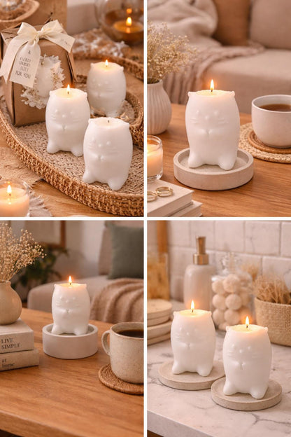 Cat Candle | Soya Wax Animal Candle | Cozy Home Decor | Modern Pet Lover Gift