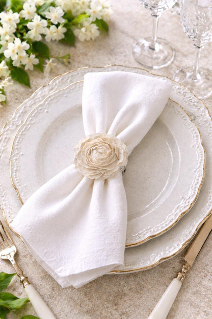 Rose Napkin Ring Holder | Handmade Wedding and Restaurant Table Decor | Floral and Modern Ambient