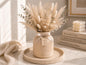 Ribbed Vases & Tray Set | Neutral Summer Flower Arrangement | Coffee Table Centrepiece | Minimalist Home Decor Gift