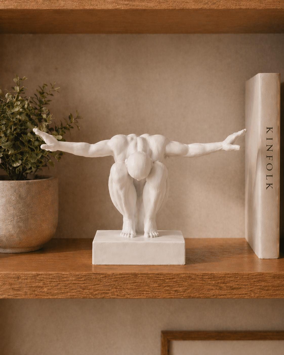 Abstract Male Figure Sculpture | Modern Shelf Decor | Athletic Body Art Gift | Olympic Inspired Diver Statue
