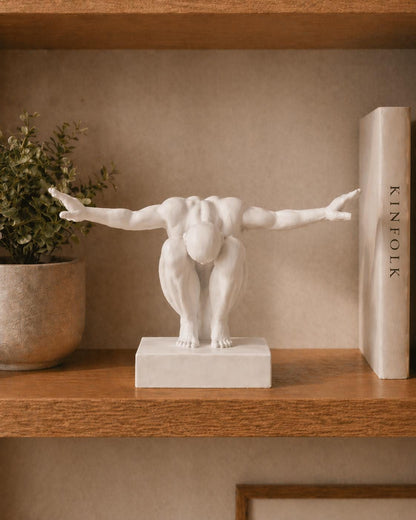 Abstract Male Figure Sculpture | Modern Shelf Decor | Athletic Body Art Gift | Olympic Inspired Diver Statue