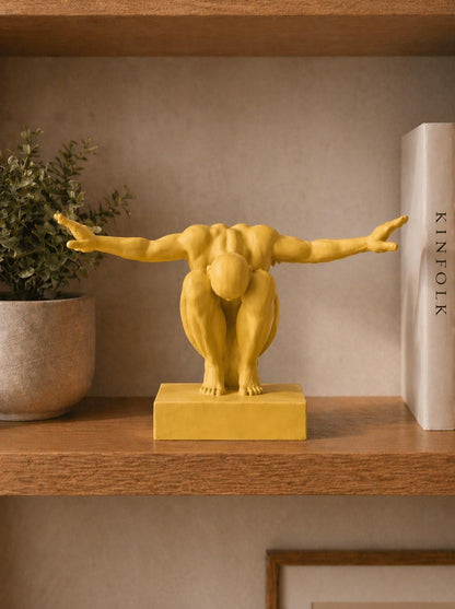 Abstract Male Figure Sculpture | Modern Shelf Decor | Athletic Body Art Gift | Olympic Inspired Diver Statue
