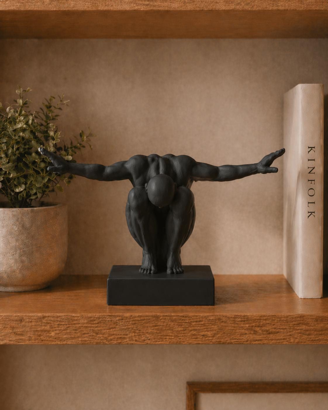 Abstract Male Figure Sculpture | Modern Shelf Decor | Athletic Body Art Gift | Olympic Inspired Diver Statue