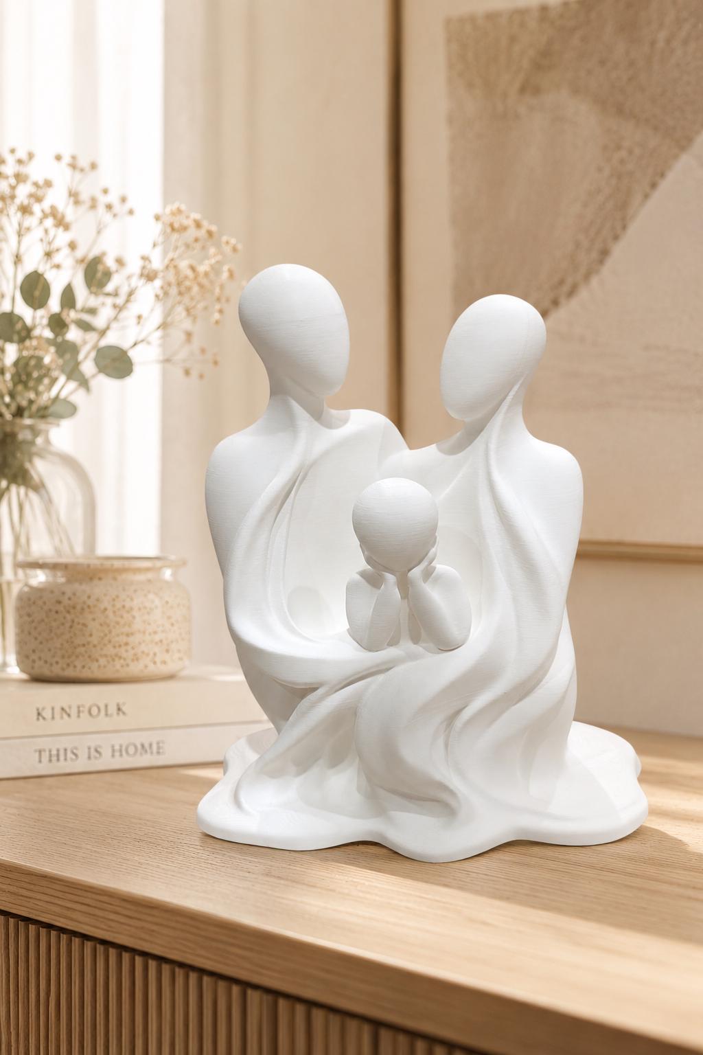 Family Statue Decor | Abstract Family Sculpture | Parent and Chill | Meaningful Gift | Shelf Styling
