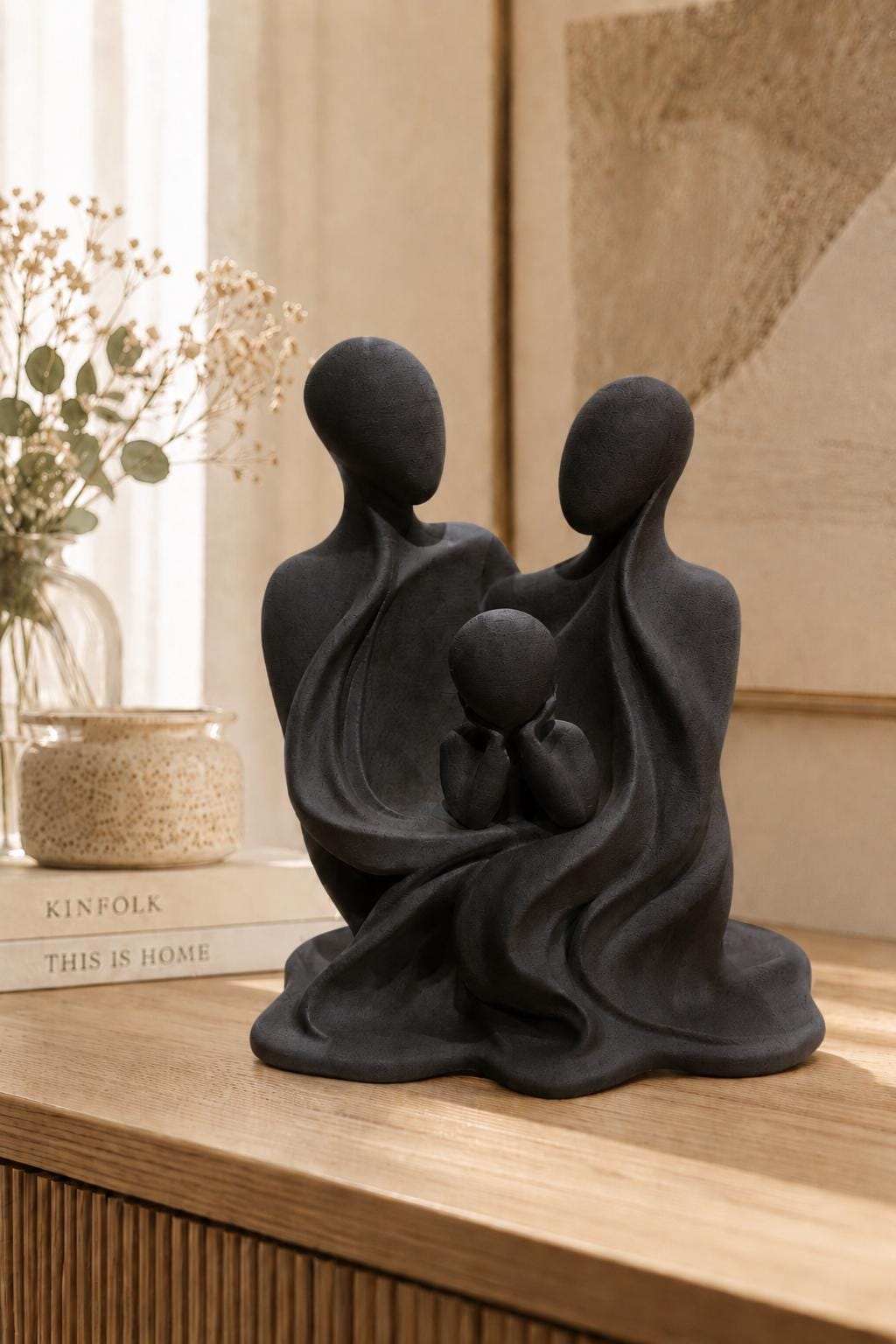 Family Statue Decor | Abstract Family Sculpture | Parent and Chill | Meaningful Gift | Shelf Styling