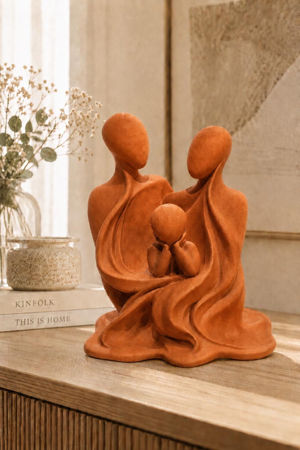 Family Statue Decor | Abstract Family Sculpture | Parent and Chill | Meaningful Gift | Shelf Styling