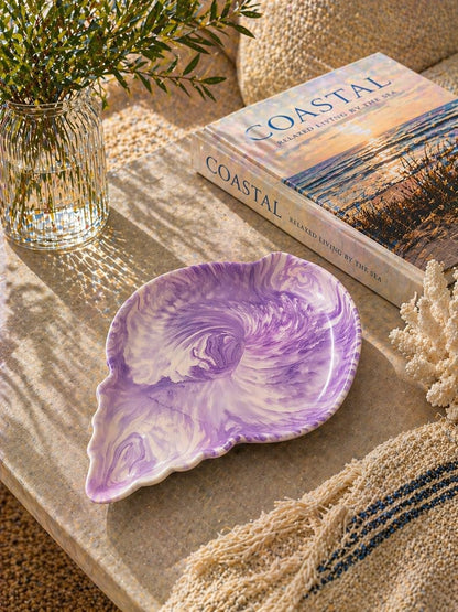 Blue Marble Jewellery Tray | Summer Mediterranean Shell Trinket Dish | Coastal and Beach Home | Handmade Ring Dish | Gift for Her