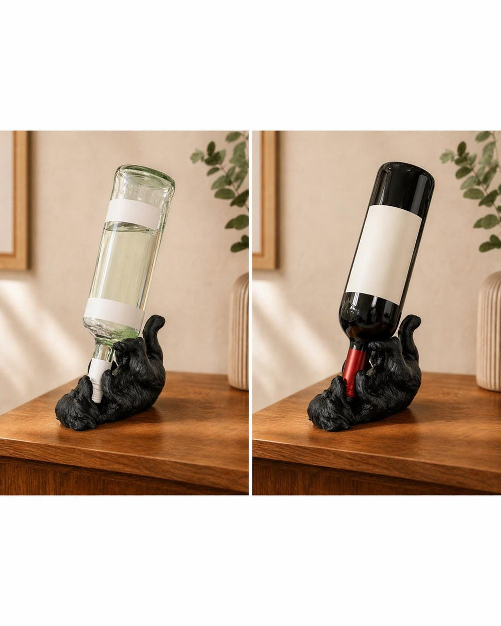 Dog Wine Bottle Holder | Alcohol Bottle Stand | Bar Decor | Novelty Wine Rack | Gift for Dog Lovers